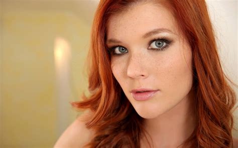 Redhead Mia Sollis Looking Up Women Face Hd Wallpaper