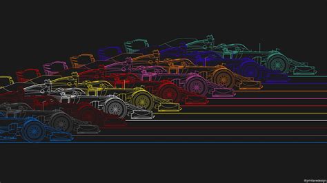 Minimalistic Wallpaper Of The 2020 F1 Field In Order Of The Current