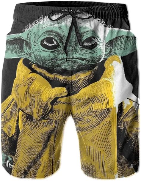 Baby Yoda Star Wars Mens Shorts Swim Trunks Casual Surf Beach Pants