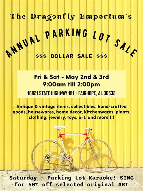 Annual Parking Lot Sale, 16821 ST Hwy 181, Point Clear, 2 May 2025