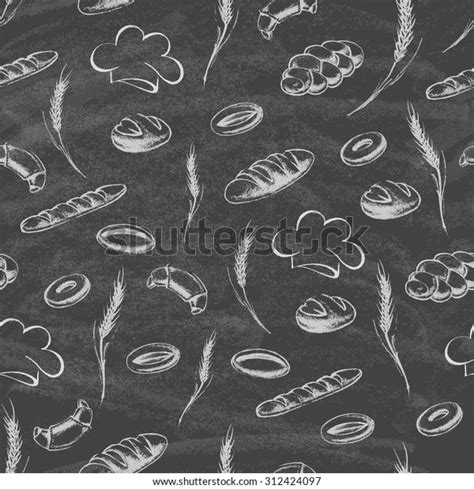 Vintage Bakery Poster Freehand Drawing Bread Stock Vector Royalty Free