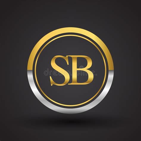 SB Letter Logo In A Circle Gold And Silver Colored Vector Design