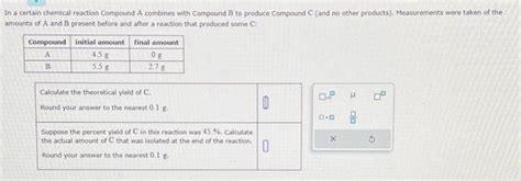 Solved In a certain chemical reaction Compound A combines | Chegg.com