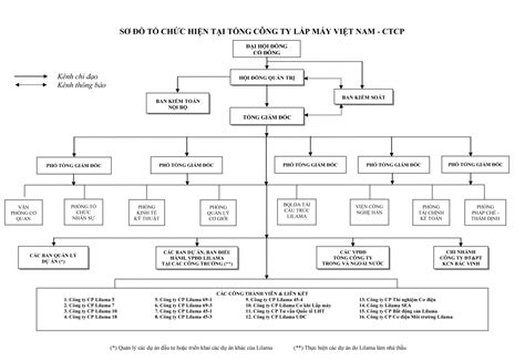 Sơ đồ Tổ Chức Tổng Công Ty Lắp Máy Việt Nam Ctcp