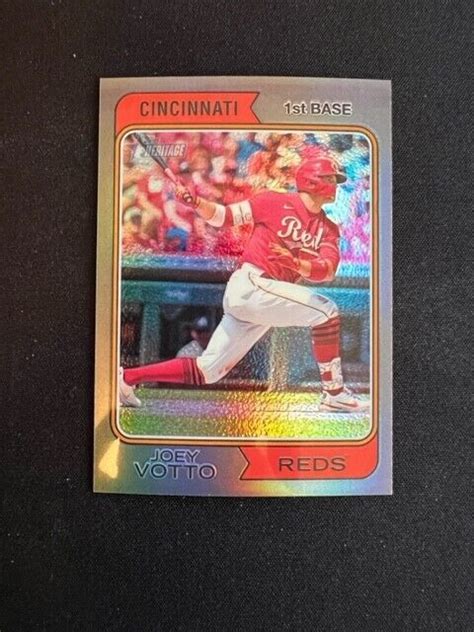 2023 Topps Heritage SP 421 Joey Votto Chrome Silver Border 374 Reds