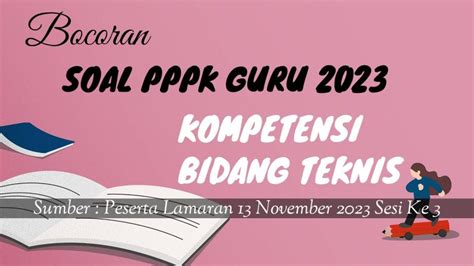 10 Soal Kunci Jawaban Tes Seleksi Kompetensi PPPK Guru 2023 Zona