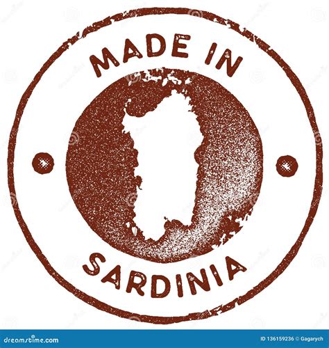 Sardinia Map Vintage Stamp Stock Vector Illustration Of Local