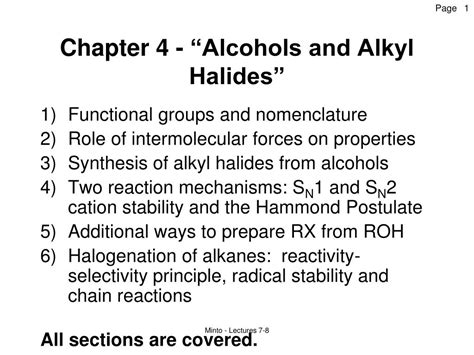 Ppt Chapter 4 “alcohols And Alkyl Halides” Powerpoint Presentation Id1796475