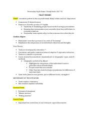 Personality Psych Exam Study Guide Personality Psych Exam Study