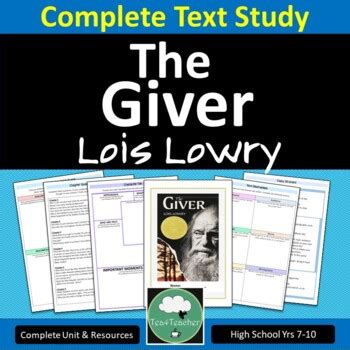 THE GIVER Novel Study Unit By Tea4Teacher TPT