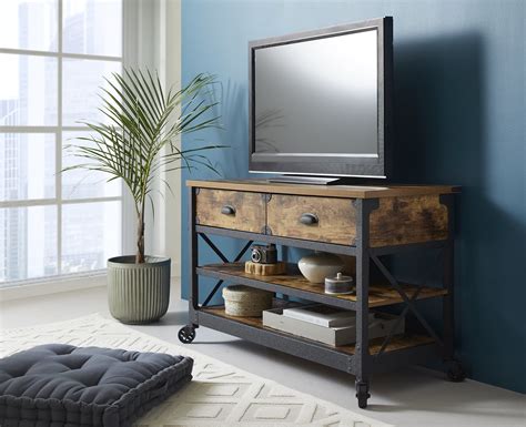 Better Homes & Gardens Rustic Country TV Stand for TVs up to 52″, Weathered Pine Finish ...