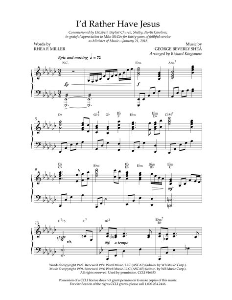 I D Rather Have Jesus Choral Anthem Satb Sheet Music Pdf Lifeway