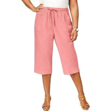 Karen Scott Womens Plus Cotton Comfort Waist Capri Pants