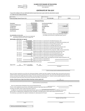 Fillable Online Certificate Of Tax Levy Fax Email Print Pdffiller