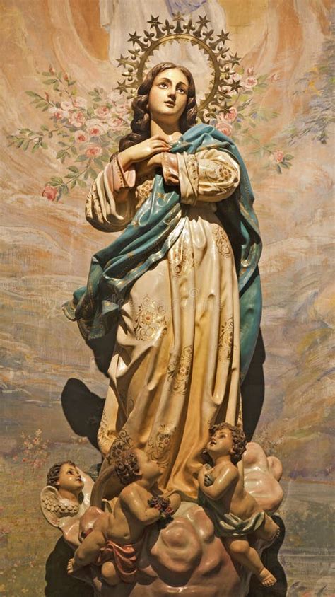 Palermo Statua Di Immacolata Concezione Fotografia Stock Immagine