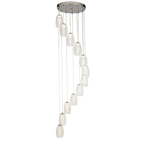 Modern Light Led Multi Drop Clear Glass Ceiling Pendant Chrome