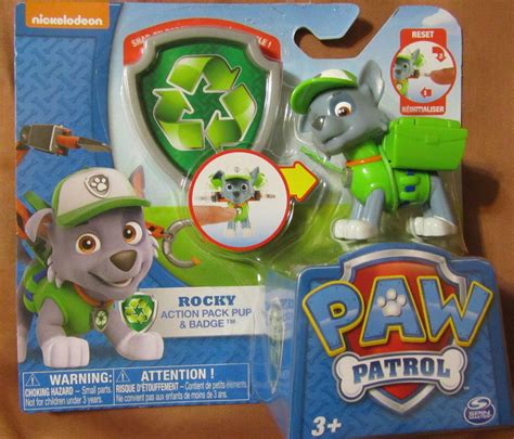 Nickelodeon Paw Patrol Rocky Action Pack Pup And Badge Figure 1724359212