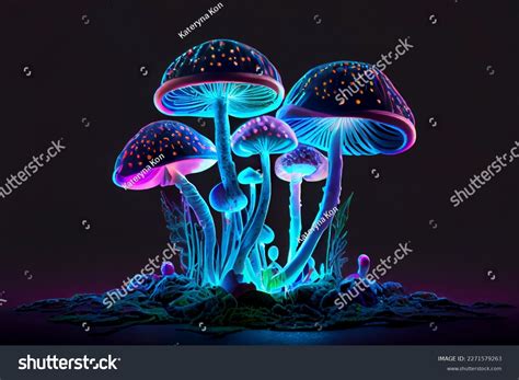 Psilocybin Mushrooms D Illustration Commonly Known Stock Illustration