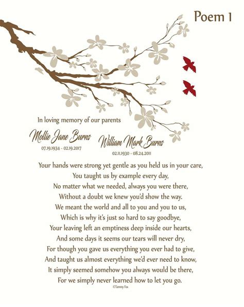 Loss Of Mom And Dad In Memory Of Parents Memorial Poem Mother And