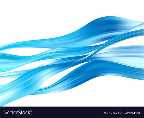 Blue Color Water Abstract Smooth Wave Curve Flow Vector Image