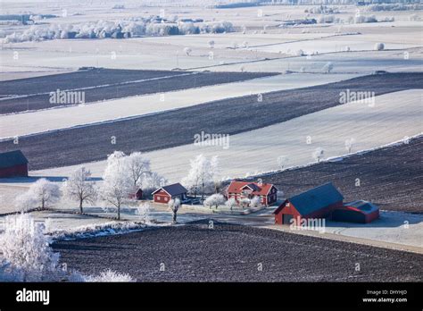 Countryside winter view at Sweden Stock Photo - Alamy