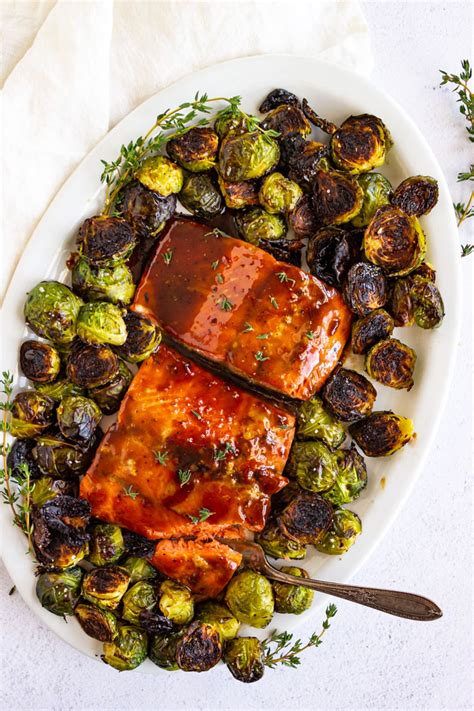 Sheet Pan Maple Glazed Salmon With Brussels Sprouts Robust Recipes