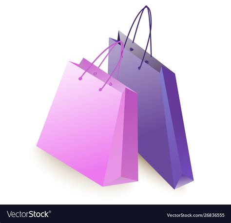 Two Color Shopping Bag Is Empty Royalty Free Vector Image