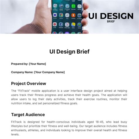 Free Ui Design Brief Template Edit Online And Download