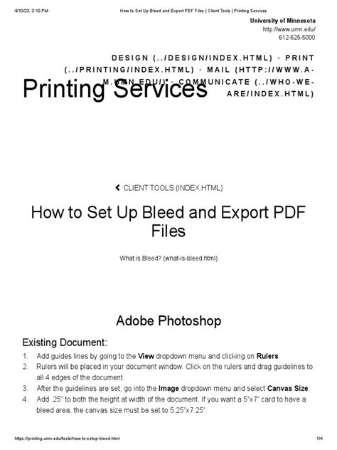 How To Set Up Bleed And Export Pdf Files Client Tools Printing