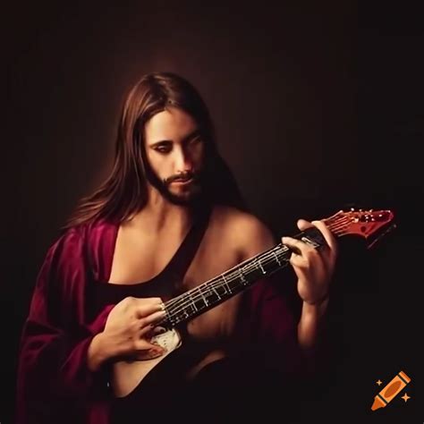 Artistic Depiction Of Jesus Playing Guitar On Craiyon