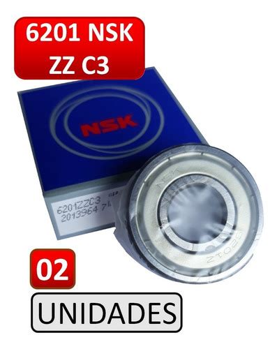 Kit 02 Rolamentos 6201 Nsk Zz C3 12mm X 32mm X 10mm