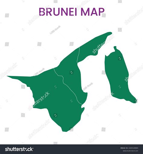 High Detailed Map Of Brunei Outline Map Of Royalty Free Stock Vector