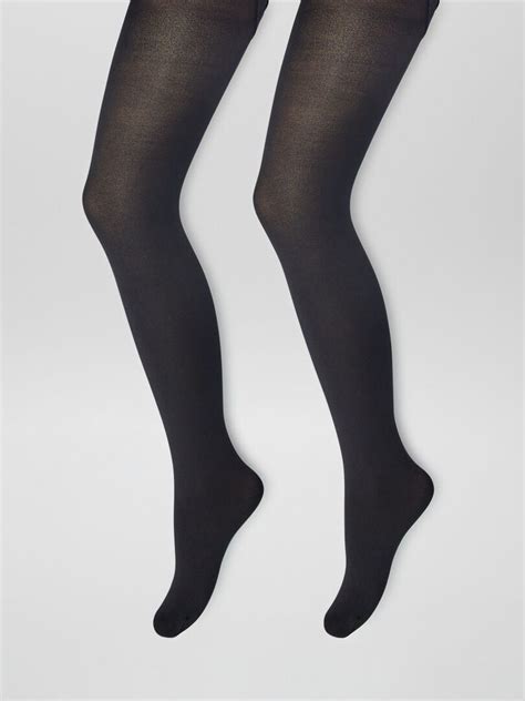 Lot De 2 Paires De Collants Opaques Noir Kiabi 6 00