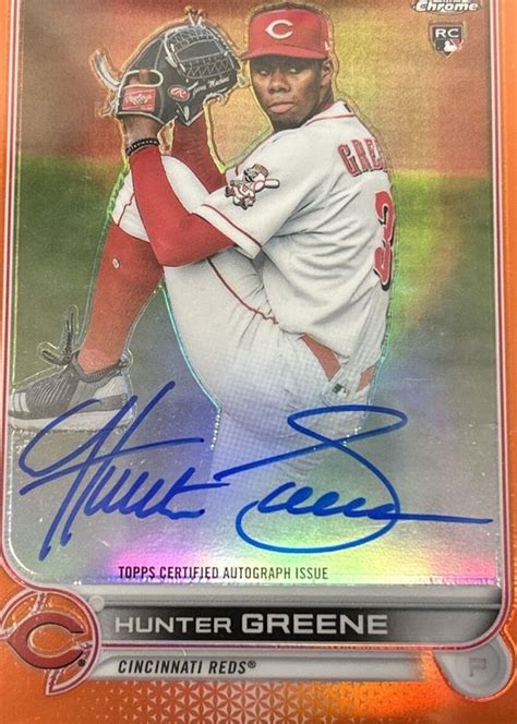 Hunter Greene Topps Chrome Ra Hg Rookie Auto Orange Refractor