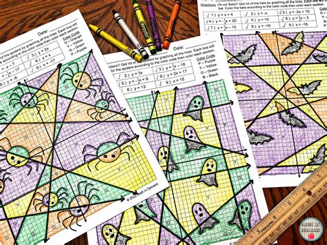 Slope Intercept Form On A Graph Halloween Stained Glass Activities Math In Demand