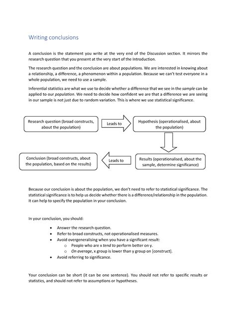 Writing Conclusions It Mirrors The Research Question That You Present