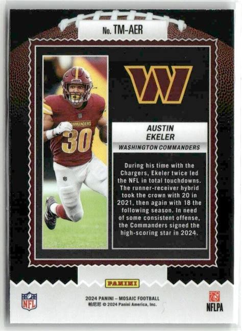 Austin Ekeler 2024 Panini Mosaic Touchdown Masters Washington