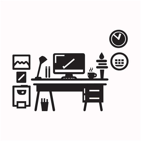 Office Desk Vector Isolated Vector Art At Vecteezy