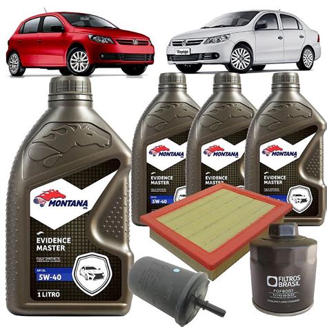 Kit troca de óleo 5W40 sintético e filtros ar óleo e combustível VW