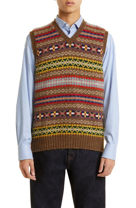 Drake S Men S Fair Isle V Neck Wool Sweater Vest Nordstrom