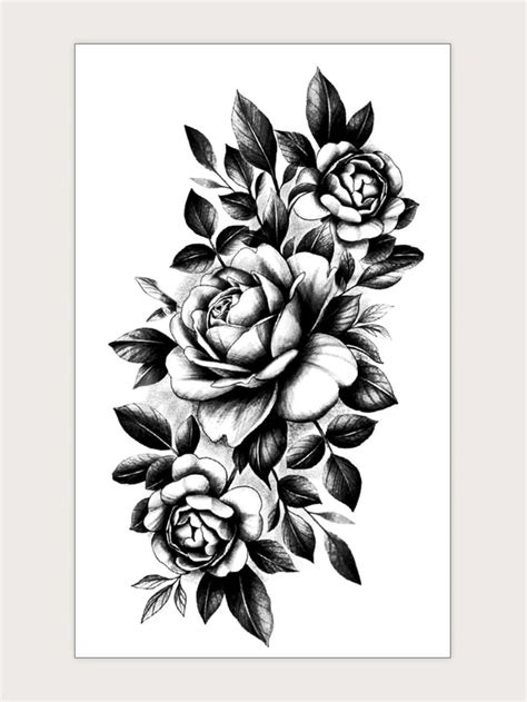 Sheet Flower Pattern Tattoo Sticker Tatuagem Floral Manga Floral