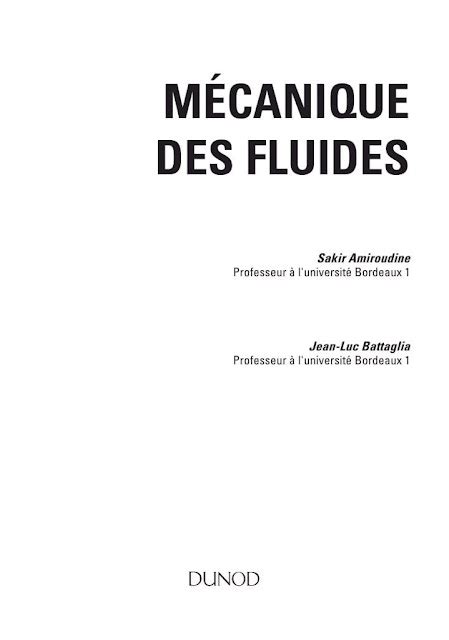 Livre Mécanique des fluides Cours et exercices corrigés PDF