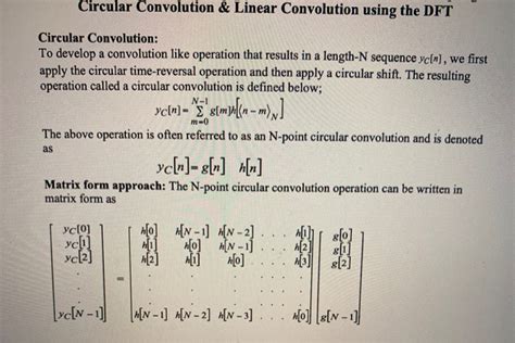 Solved Circular Convolution Linear Convolution Using The Chegg