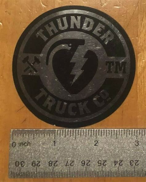 Thunder Truck Co Sticker Thunder 3 In Round Foilblack Holo Skateboard