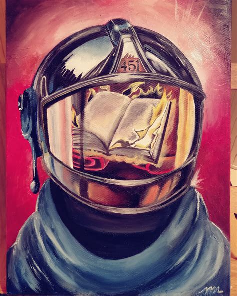 Fahrenheit 451 book cover, oil on canvas, 10" x 10" : r/fanart