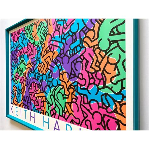 Keith Haring Vintage 1985 Silkscreen Print Untitled Pastel People