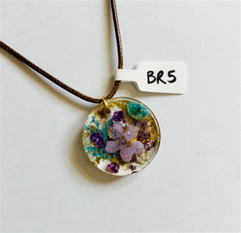 Resin Necklace With Real Dried Flowers Etsy