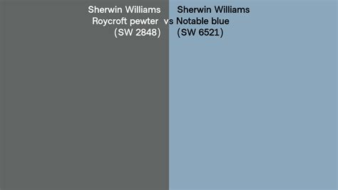 Sherwin Williams Roycroft Pewter Vs Notable Blue Side By Side Comparison