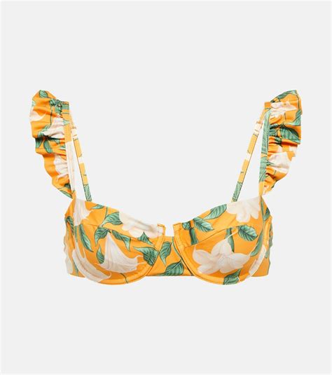 Agua By Agua Bendita Kiwi Floral Bikini Top Agua By Agua Bendita