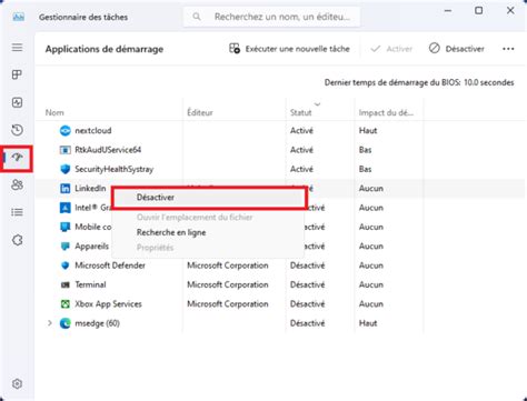 D Sactiver Les Applications Qui Se Lancent Au D Marrage De Windows